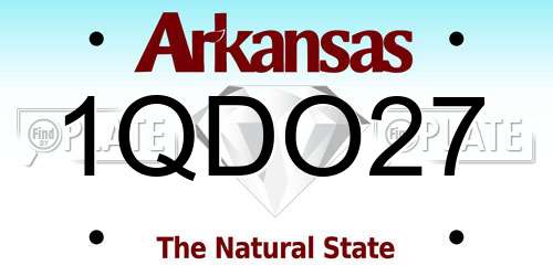 1QDO27 Arkansas License Plate