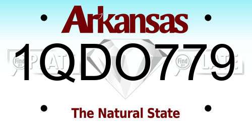 1QDO779 Arkansas License Plate