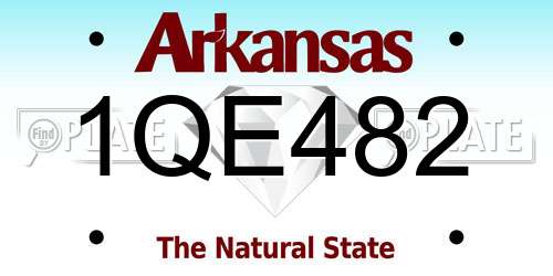 1QE482 Arkansas License Plate