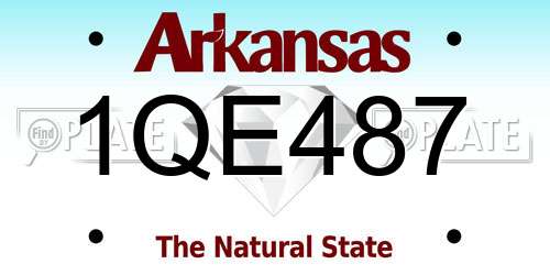 1QE487 Arkansas License Plate