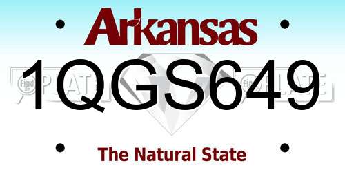 1QGS649 Arkansas License Plate