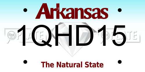 1QHD15 Arkansas License Plate