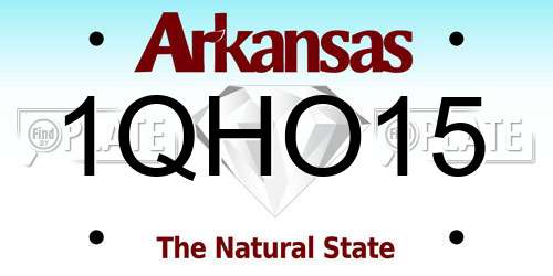 1QHO15 Arkansas License Plate
