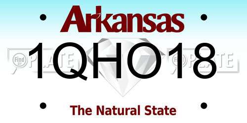 1QHO18 Arkansas License Plate
