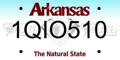 1QIO510 Arkansas License Plate