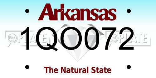 1QO072 Arkansas License Plate