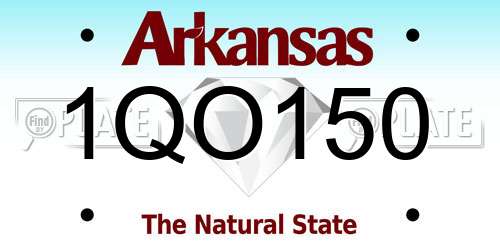 1QO150 Arkansas License Plate