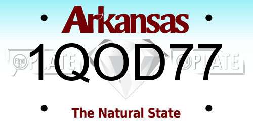 1QOD77 Arkansas License Plate