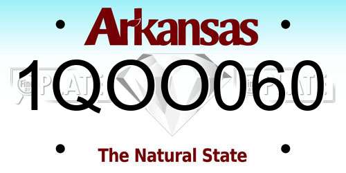 1QOO060 Arkansas License Plate