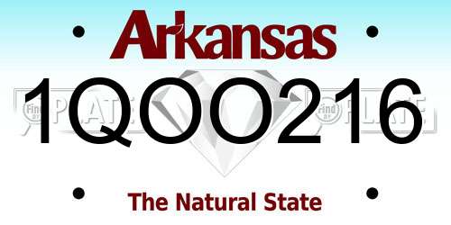 1QOO216 Arkansas License Plate