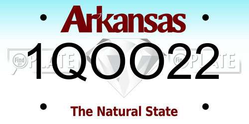 1QOO22 Arkansas License Plate