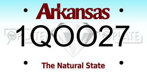1QOO27 Arkansas License Plate