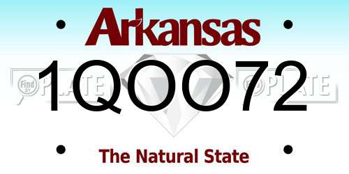 1QOO72 Arkansas License Plate