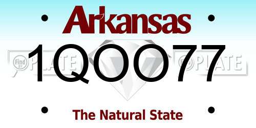 1QOO77 Arkansas License Plate