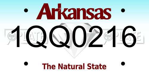 1QQ0216 Arkansas License Plate