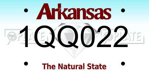 1QQ022 Arkansas License Plate