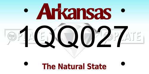 1QQ027 Arkansas License Plate