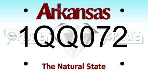 1QQ072 Arkansas License Plate
