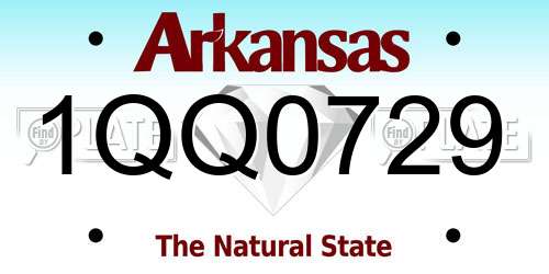 1QQ0729 Arkansas License Plate