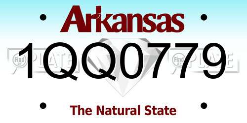1QQ0779 Arkansas License Plate
