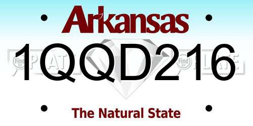 1QQD216 Arkansas License Plate