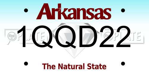 1QQD22 Arkansas License Plate