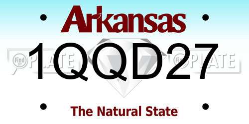 1QQD27 Arkansas License Plate