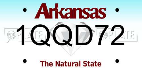 1QQD72 Arkansas License Plate
