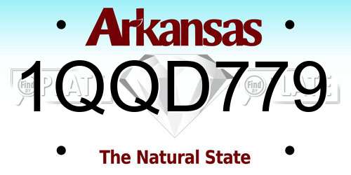 1QQD779 Arkansas License Plate