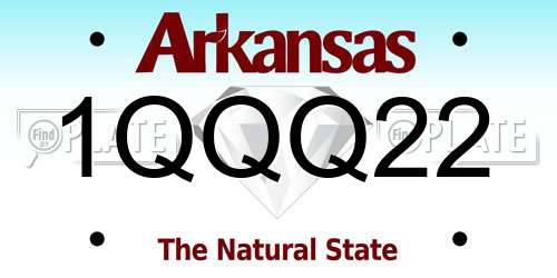1QQQ22 Arkansas License Plate