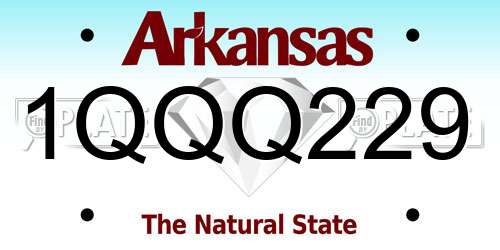 1QQQ229 Arkansas License Plate
