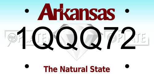 1QQQ72 Arkansas License Plate