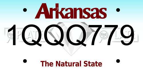 1QQQ779 Arkansas License Plate