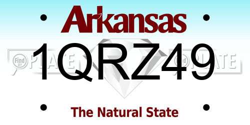 1QRZ49 Arkansas License Plate
