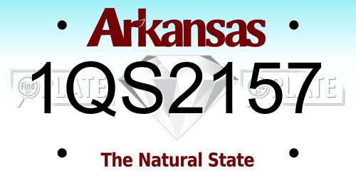 1QS2157 Arkansas License Plate