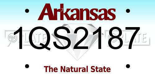 1QS2187 Arkansas License Plate