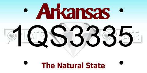 1QS3335 Arkansas License Plate