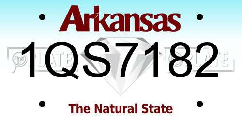 1QS7182 Arkansas License Plate