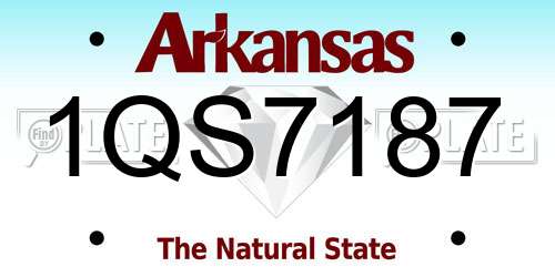 1QS7187 Arkansas License Plate