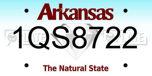 1QS8722 Arkansas License Plate