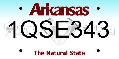 1QSE343 Arkansas License Plate