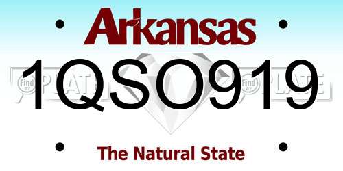1QSO919 Arkansas License Plate