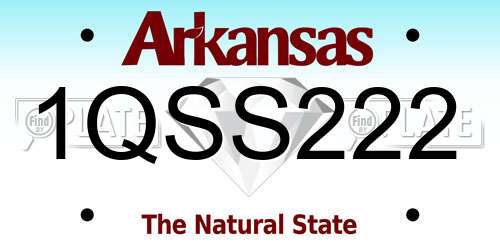 1QSS222 Arkansas License Plate