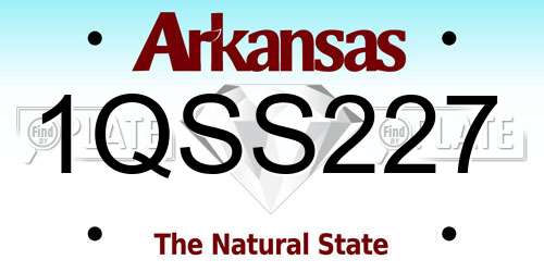 1QSS227 Arkansas License Plate