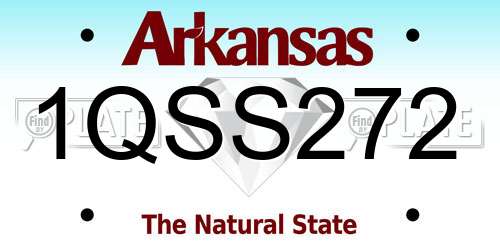1QSS272 Arkansas License Plate