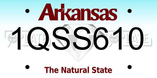 1QSS610 Arkansas License Plate