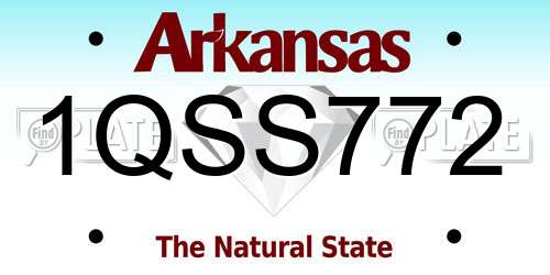 1QSS772 Arkansas License Plate
