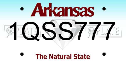 1QSS777 Arkansas License Plate