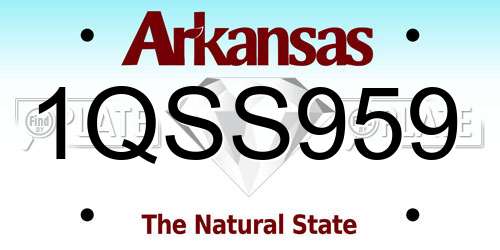 1QSS959 Arkansas License Plate