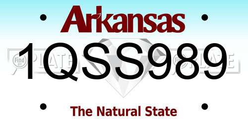 1QSS989 Arkansas License Plate